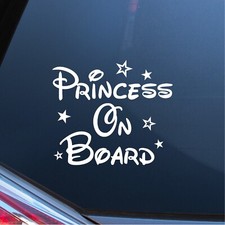 Princess on Board Disney Car Window Glass Sticker Vinyl Decal Child Van Sign