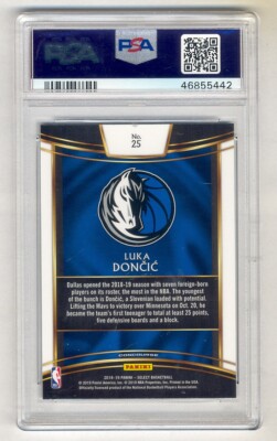 LUKA DONCIC 2018 PANINI SELECT #25 ROOKIE RC PSA 10 GEM MINT