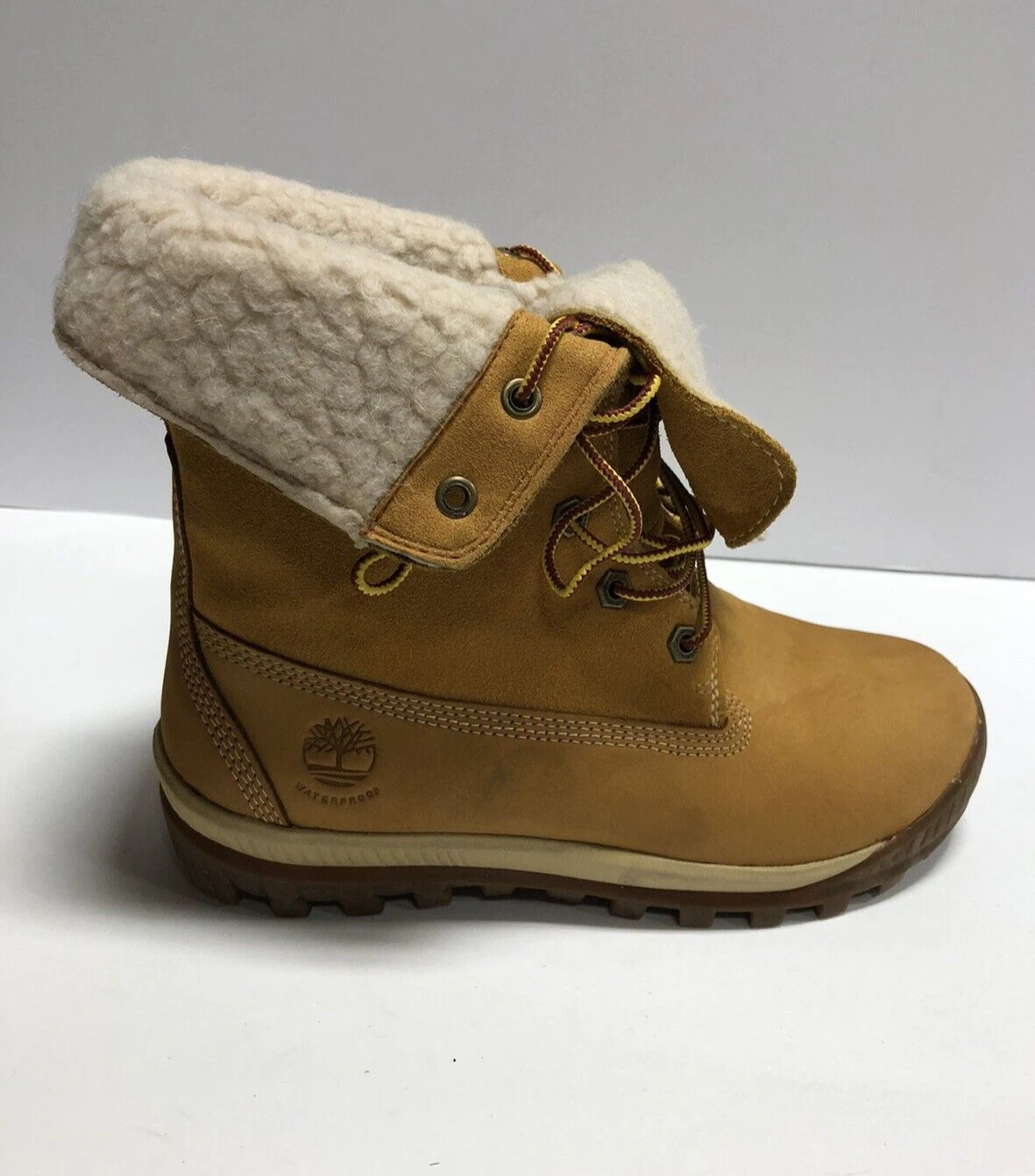 Timberland Donna Jayne Marrone Pieghevole Stivali Impermeabili Taglia 7 5M