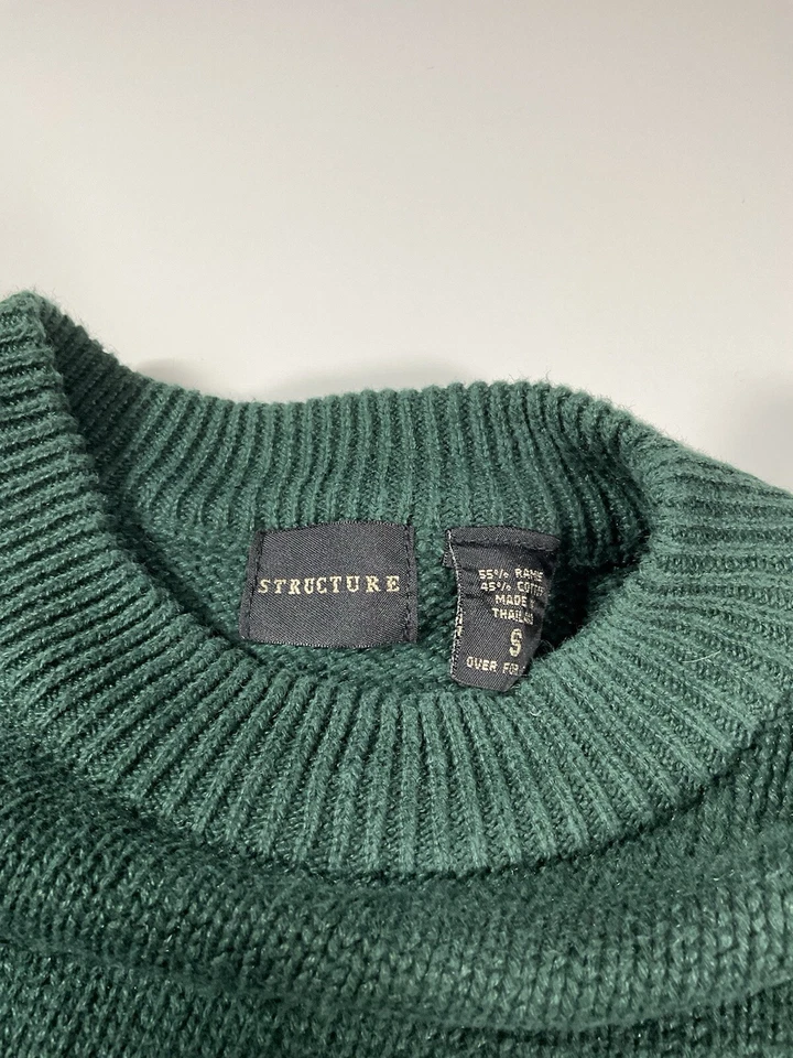 Vintage Structure Sweater Sz M Mountain Climbing Flags Heavyweight Ramie 90s - Image 4 of 4