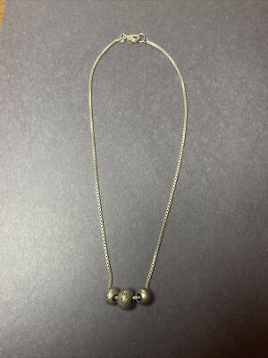 Silpada N2304 TRIFECTA Sterlingsilber 3 handgemachte geätzte Perlen Anhänger Halskette