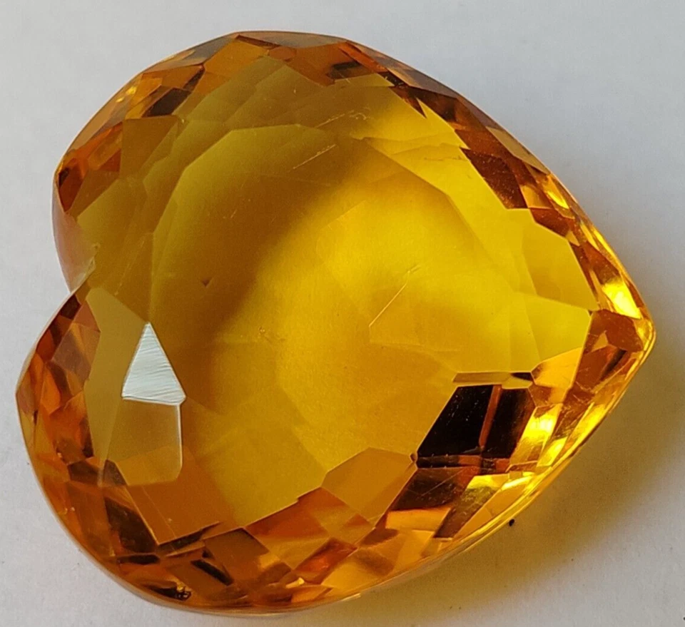 Grande Increíble Amarillo Citrino 80 Ct. Corazón Facetado Corte Gema Suelta para Mujer Especial Foto 4 de 4