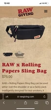 RAW X ROLLING PAPERS SLING BAG w/ hidden stash , Black