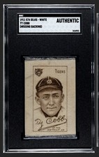 1911 S74 Silks TY COBB White SGC Authentic (missing backing)
