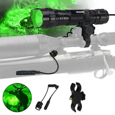Rifle Green Light 800Yards LED Flashlight Rechargeable Torch Hunting Scope Mount