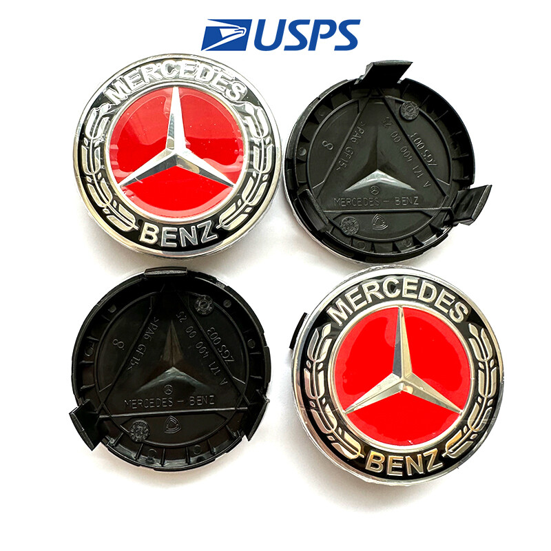 4X Hub Caps Wheel Center Caps Badge Cover Emblem Fits Mercedes 75MM