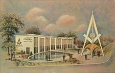 New York - NYC World's Fair 1964-65, Masonic Bro. Center - Vintage NY Postcard