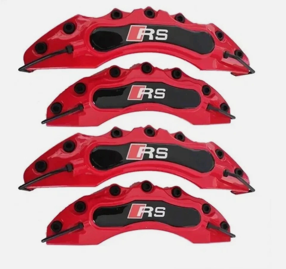 4PCS RS Brake Caliper Covers Red for Audi A3 A4 A5 A6 S3 S4 S5 Q5 Q3 RS3 RS5 Mod - Image 2 of 4