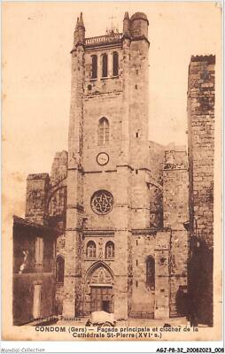 AGJP8-0656-32 - CONDOM - gers - main facade and cathed bell tower