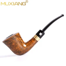 Freehand Briar Pipe Handcrafted Wooden Tobacco Smoking Pipe With Decoration Ring