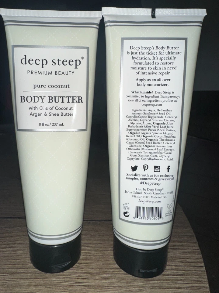 Manteca corporal profunda empinada - coco puro con aceites de argán y manteca de karité Foto 2 de 2