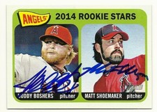2014 HERITAGE BUDDY BOSHERS & MATT SHOEMAKER AUTOGRAPHED SIGNED BASEBALL CARD RC