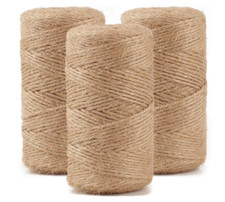 984 FT Natural Jute Twine, Twine String, 3ply Thin Ribbon Hemp Twine 3 Roll
