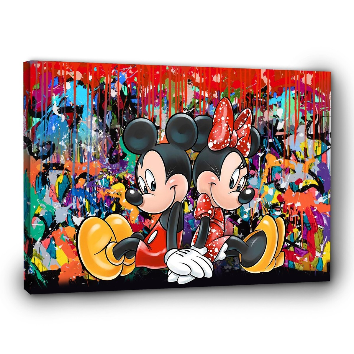 Mickey and Minnie Wall Art, Disney Banksy Pop Art Canvas Prints