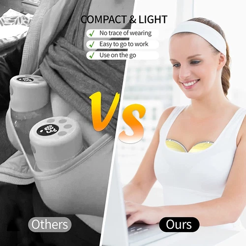 Double Wearable Breast Pump Electric Pumps Hands Free Breastpump Low Noise 24mm - Picture 6 of 12