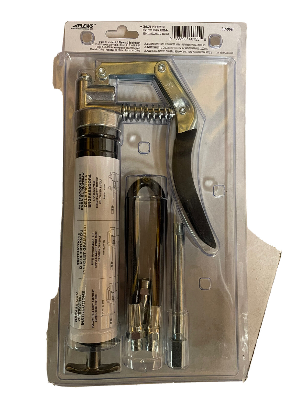 NEW! LubriMatic 30800 Heavy Duty Mini Grease Gun w/ Pipe and