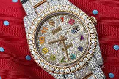 Rolex Datejust 41 126303 Rainbow Arabic Numerals 2Tone Custom Diamond Watch