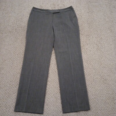 Rafaella Dress Pants Womens Size 12 Petite Gray Straight Leg Pockets 33x30