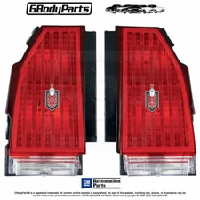 81* 83-86 Monte Carlo SS Tail Light Backup Lamp Lens Assembly w/ Emblem - PAIR