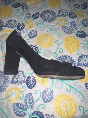 Kate Spade New York Blockabsatz Größe 9M schwarz Wildleder Schleife goldfarbene Nieten - Bild 10 von 21