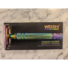 WEISHI Rainbow Colored Safety Razor Long Handle