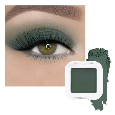 evpct Dark Green Matte Single Eyeshadow Palette, Forest Green Cream Eye Shado...