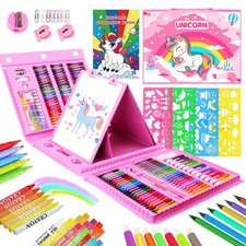 Art Supplies for ,Drawing Kits Unicorn Art Case Coloring Set with Double Side...