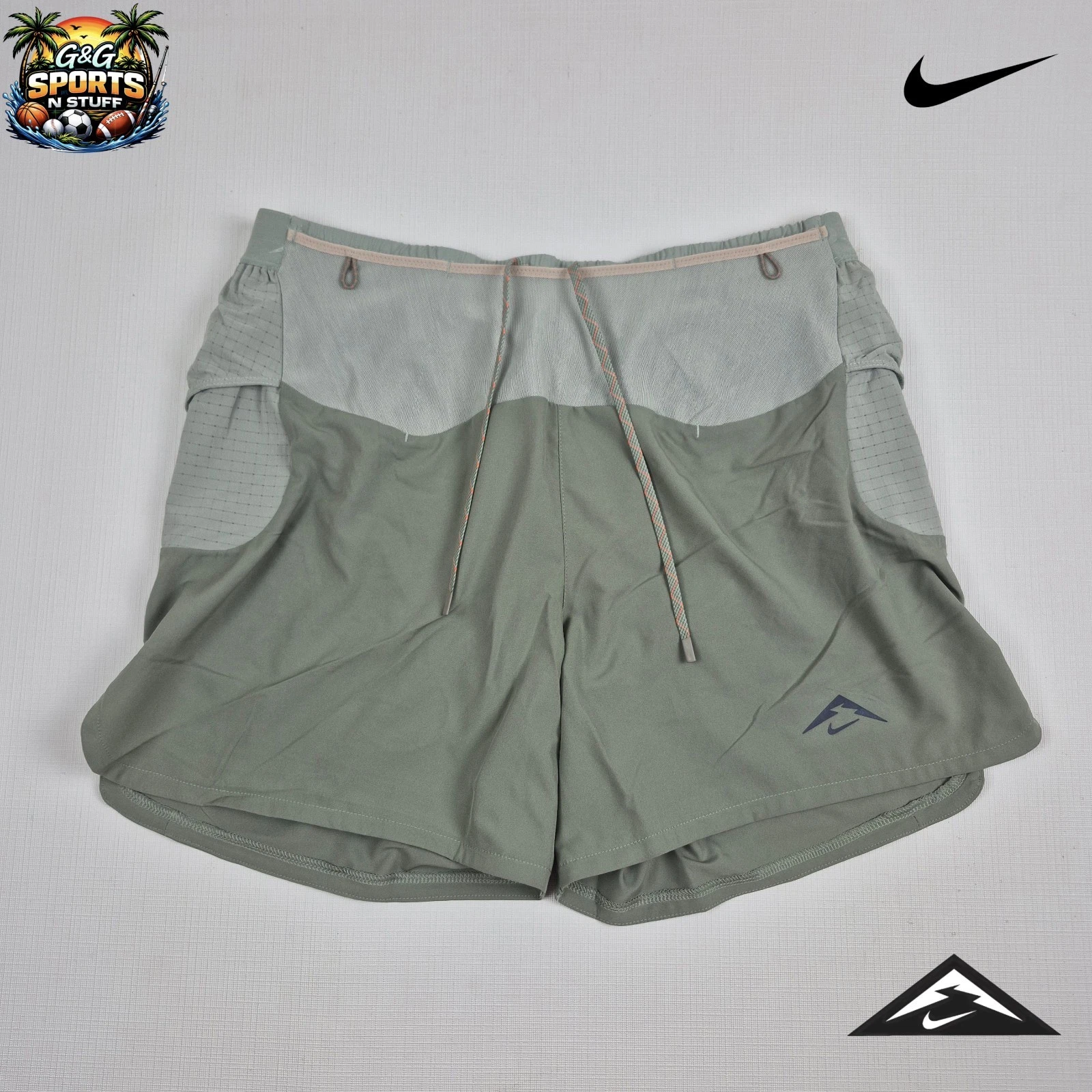 Nike Trail ADV 5” Running Shorts Brief Lined Green Men's Size Small HJ3572-320