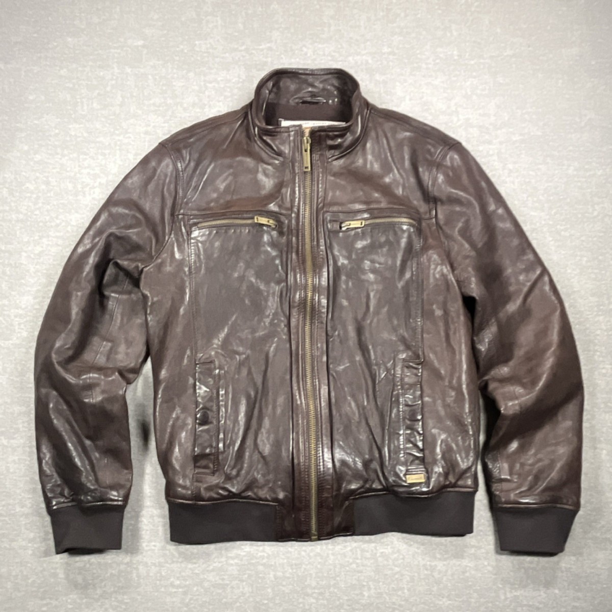 90s 本革 CHEVIGNON Leather jacket Vintage Chevignon Cafe Racer Jacket. Men's Size M . Leather. Made