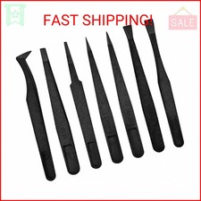 7pcs Precision Anti-static Tweezers, Marrywindix Plastic Tweezers for Electronic