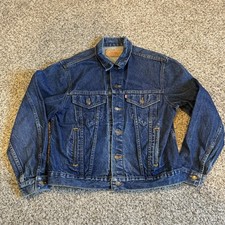 Vintage 80s Levi's Denim Jacket 70506-0216 Dark Wash Size 44 Cotton USA