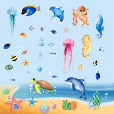 Selbstklebende Fensterbilder Meerestiere Sommer Fenstersticker Ozean