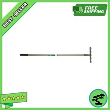 Image of Kingfisher 12 Tooth Lawn Rake - Durable Carbon Steel with Soft Rubber Grip