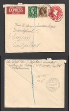 QEII Uprated 2.5d Postal Stationery Cover Fulham 1956 To Switzerland Luzern