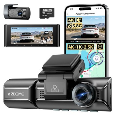 AZDOME M550 Pro 4K+1080P+2.5K Dashcam 5GWiFi GPS Autokamera Parküberwachung 64GB