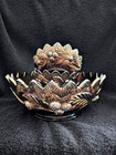 Northwood Amethyst Carnival Acorn Burrs Set Master n 4 Berry Bowls  c.1911   (A) — photo 2