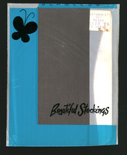 Beautiful Stockings Seamless Nylon Mesh Garter Stockings Sz 9 1/2 Off Black 60s