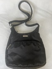 Travelon Anti Theft Crossbody Bag Black Nylon Multi-Zip Organizer Purse Hobo