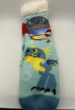 Fun Character Sherpa Lined Non-Slip Slipper Socks - One Size Fits Most