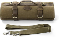 Chef Knife Roll Bag 16Oz Oil Waxed Canvas, Heavy Duty Portable Backpack Knife Ca