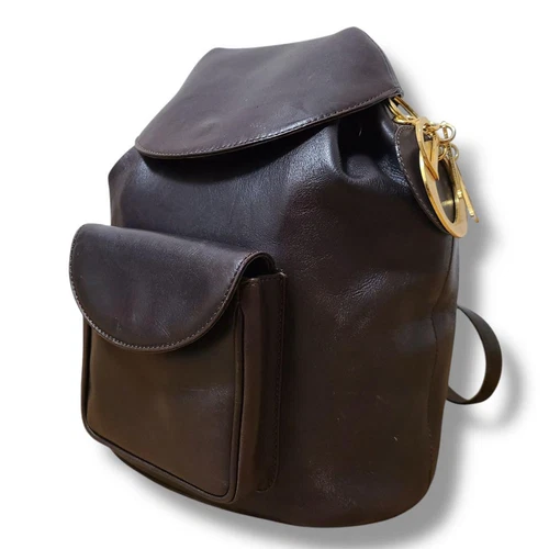 "Sac à dos Dior Canage cuir marron cordon évalué excellent état"