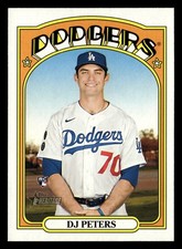 DJ Peters 2021 Topps Heritage #532 Los Angeles Dodgers Rookie RC *029