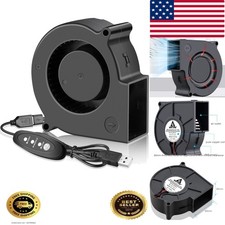 75mm X 30mm USB Blower Fan with 3 Speeds Control, 5V Powered DC Brushless Tur...