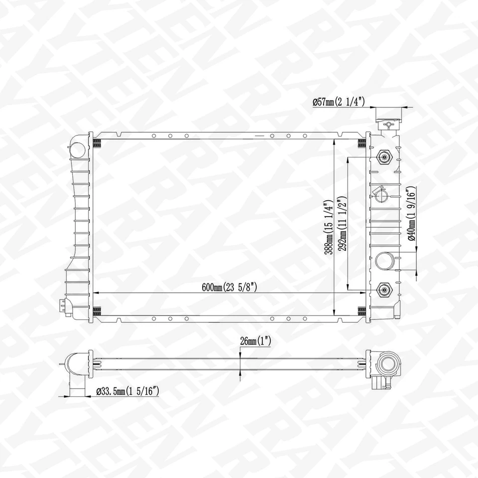 679 Radiator for Chevy LLV 1987-93 S10 1985-93 GMC S15 1985-90 Sonoma 1991-93 Foto 2 de 4