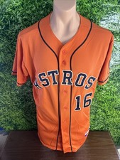 Houston Astros Baseball Pro Cut Worn Nameplate Removed Orange Jersey #16 Size 44