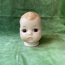 Bisque Doll Head Only Glass Eyes 3.75" Tall