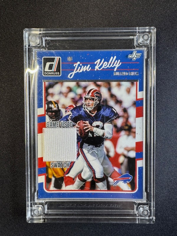 2022 Jersey Fusion Donruss Jim Kelly Game Used Jersey Swatch Buffalo Bills