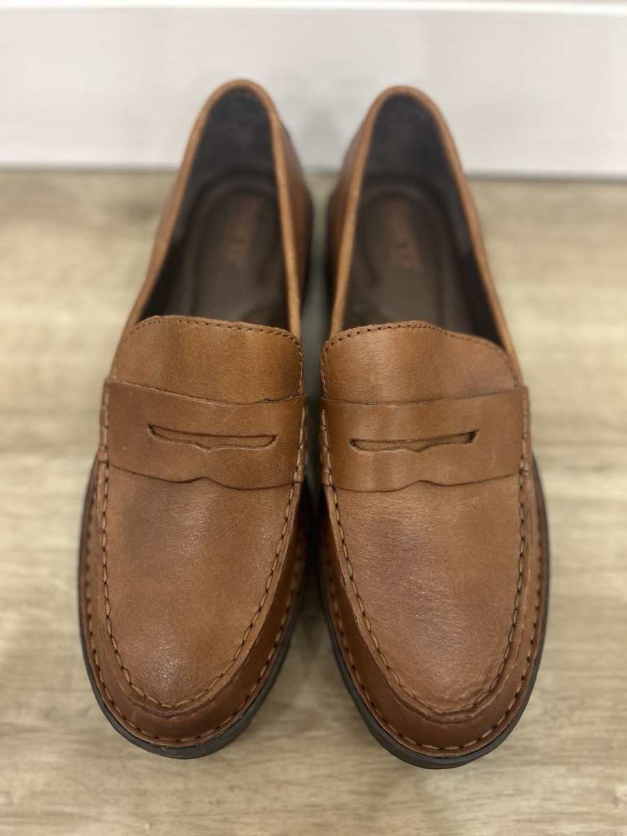 BORN Carrera Brown Leather Lug Sole size 8 Platform Penny  display picture 2