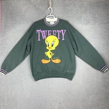 Vintage Looney Tunes Tweety Sweatshirt Mens XL Green Crewneck Made in USA 90s