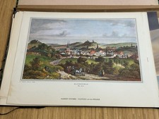 Helmersfeld Stadtansicht Farblithografie nach Albert Stübbe Vlotho ca. 30x43